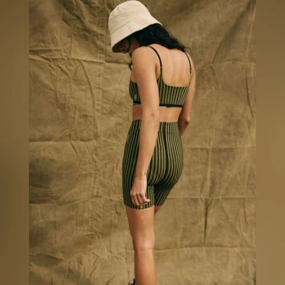 Free People Movement Tighten Up Striped Shorts - Picture 3 of 4